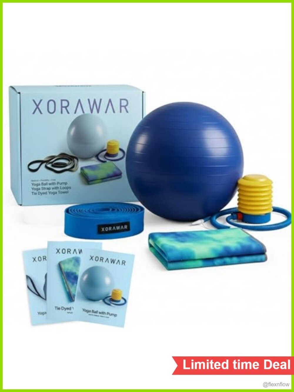 Pilates Starter Kit 65cm Exercise Ball Yoga Towel Mat Straps Set